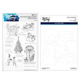 SPELLBINDERS SPELLBINDERS SIMON HURLEY SKETCHED CHRISTMAS CLEAR STAMP AND DIE BUNDLE