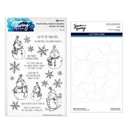 SPELLBINDERS SPELLBINDERS SIMON HURLEY SKETCHED SNOWMAN CLEAR STAMP AND DIE BUNDLE