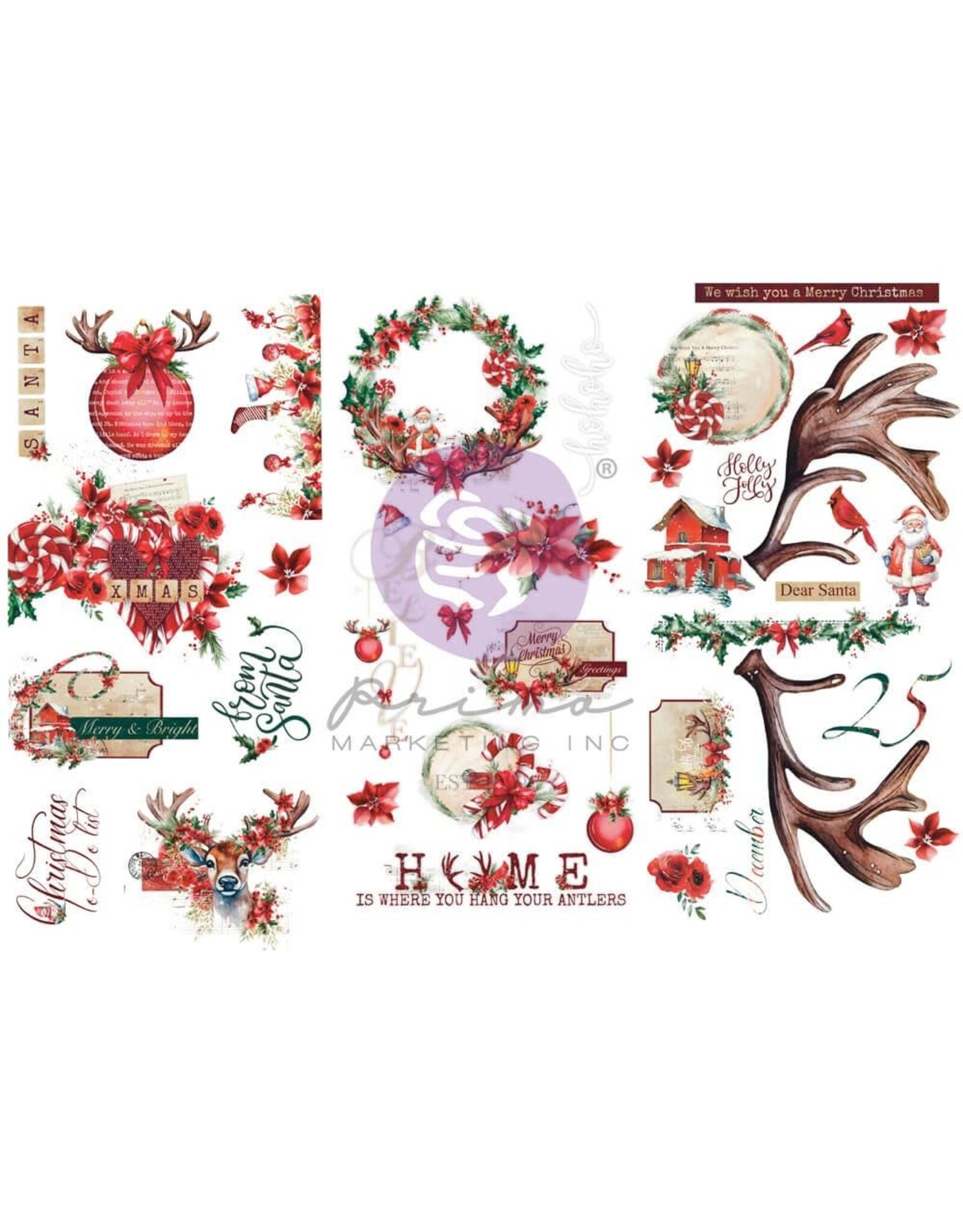 PRIMA PRIMA MARKETING FROM THE NORTH POLE 6x12 TRANSFERS 3/PK