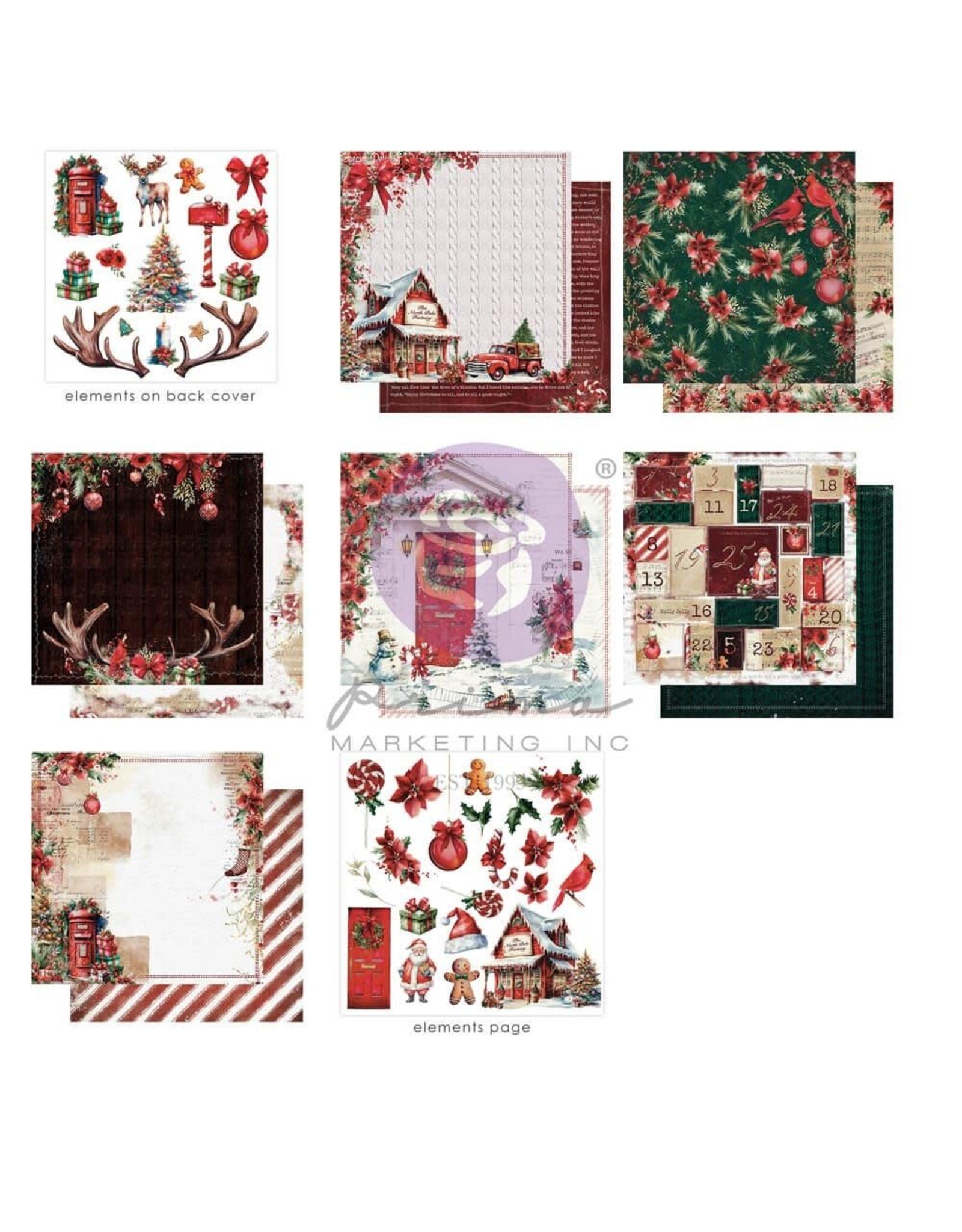 PRIMA PRIMA MARKETING FROM THE NORTH POLE 12x12 PAPER PAD 26 SHEETS