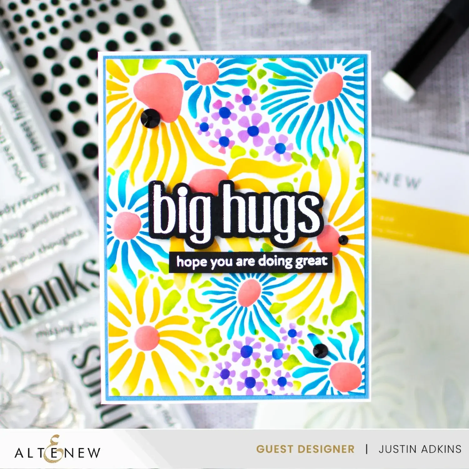 ALTENEW ALTENEW DAISY CRAZE SIMPLE COLORING 6x6 STENCIL SET 4/PK