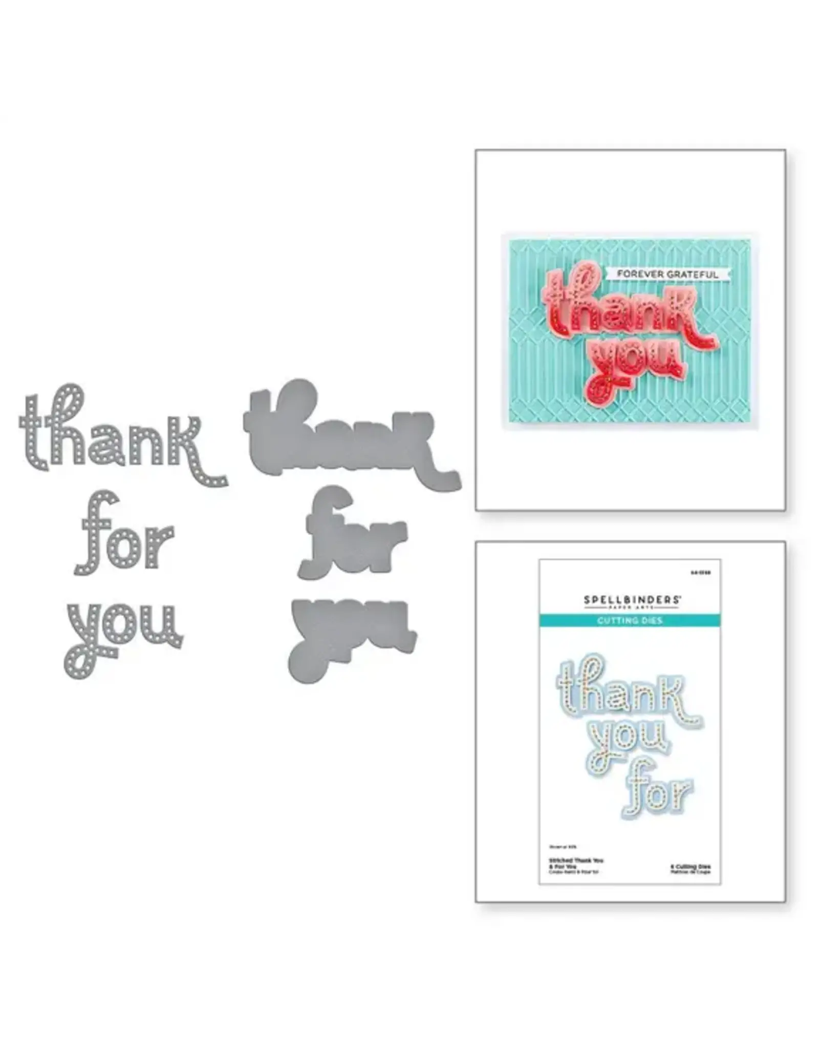 SPELLBINDERS SPELLBINDERS STITCHED THANK YOU & FOR YOU OUT AND ABOUT COLLECTION DIE SET