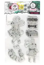 STUDIOLIGHT STUDIOLIGHT ART BY MARLENE SIGNATURE COLLECTION SMART BOOKWORM CLEAR STAMP SET