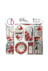 CIAO BELLA CIAO BELLA PARIS JE T'AIME 6x6 DELUXE SILVER PAPER 5 SHEETS