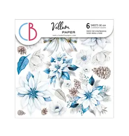 CIAO BELLA CIAO BELLA ELEGANCE OF BLUE 6x6 VELLUM FUSSY CUT PAPER 6 SHEETS