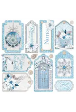 CIAO BELLA CIAO BELLA ELEGANCE OF BLUE 6x6 VELLUM FUSSY CUT PAPER 6 SHEETS