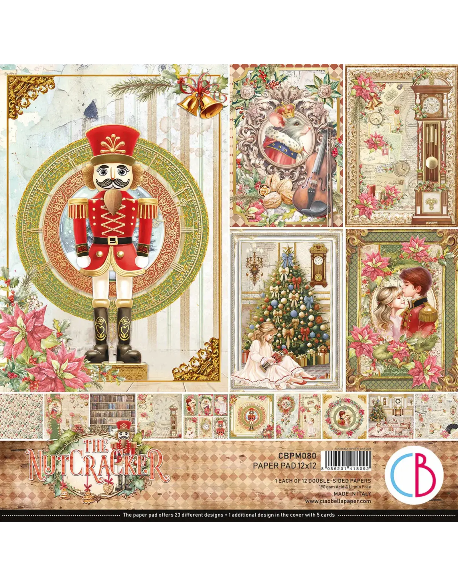 CIAO BELLA CIAO BELLA THE NUTCRACKER 12x12 PAPER PAD 12 SHEETS