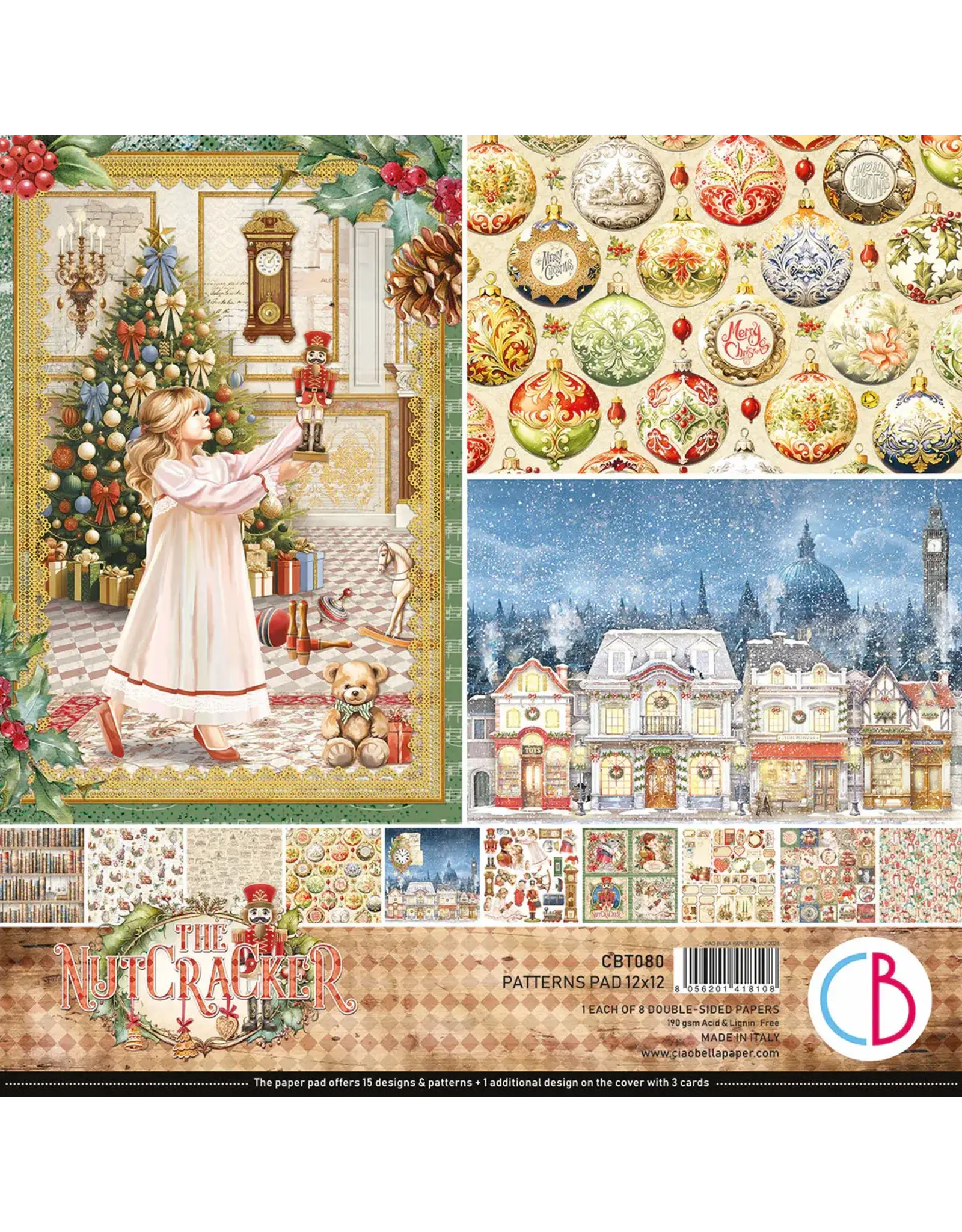 CIAO BELLA CIAO BELLA THE NUTCRACKER 12x12 PATTERNS PAD 8 SHEETS