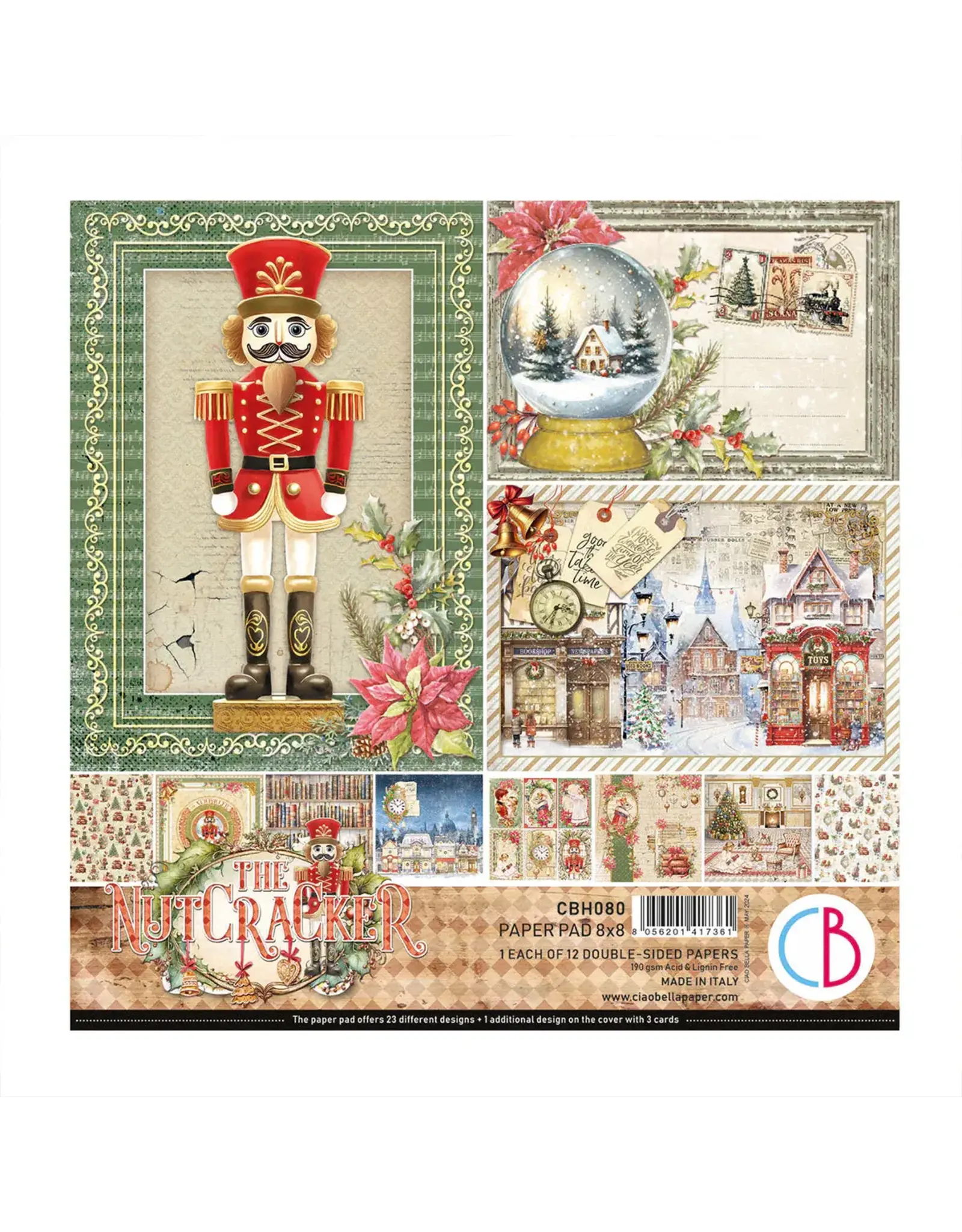 CIAO BELLA CIAO BELLA THE NUTCRACKER 8x8 PAPER PAD 12 SHEETS