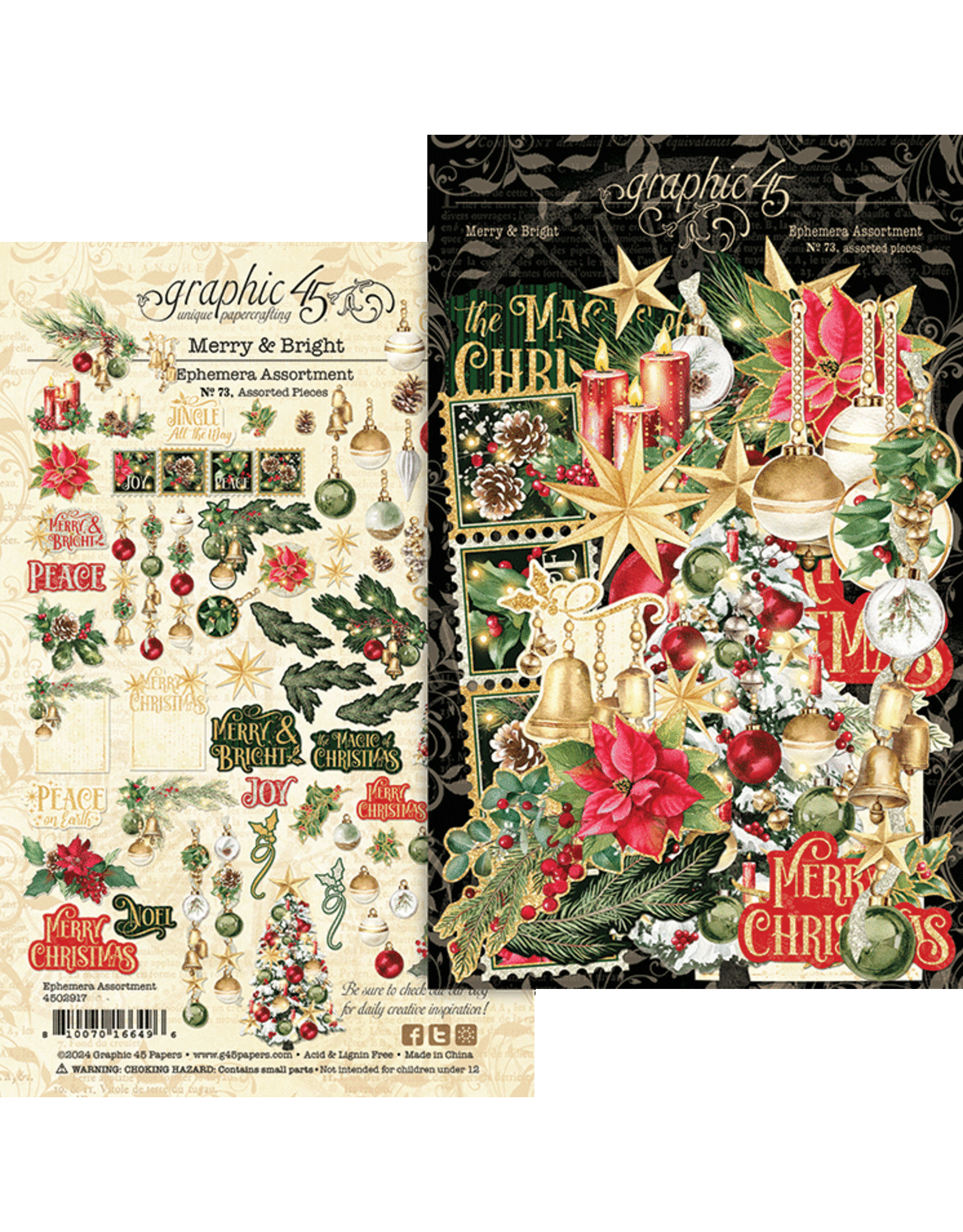 GRAPHIC 45 GRAPHIC 45 MERRY & BRIGHT EPHEMERA SET