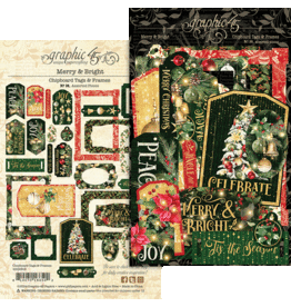 GRAPHIC 45 GRAPHIC 45 MERRY & BRIGHT CHIPBOARD TAGS & FRAMES 30/PK