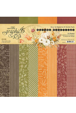 GRAPHIC 45 GRAPHIC 45 AUTUMN GREETINGS PATTERNS & SOLIDS 12x12 COLLECTION PACK