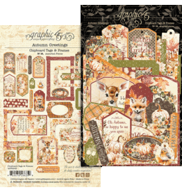 GRAPHIC 45 GRAPHIC 45 AUTUMN GREETINGS CHIPBOARD TAGS & FRAMES 30/PK