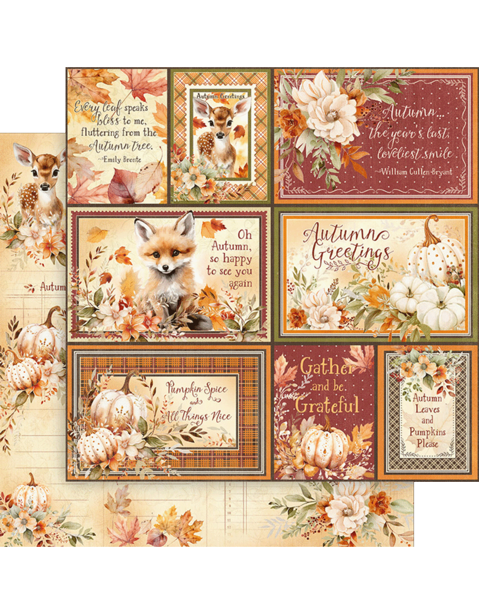 GRAPHIC 45 GRAPHIC 45 AUTUMN GREETINGS GATHER AND BE GRATEFUL 12x12 CARDSTOCK