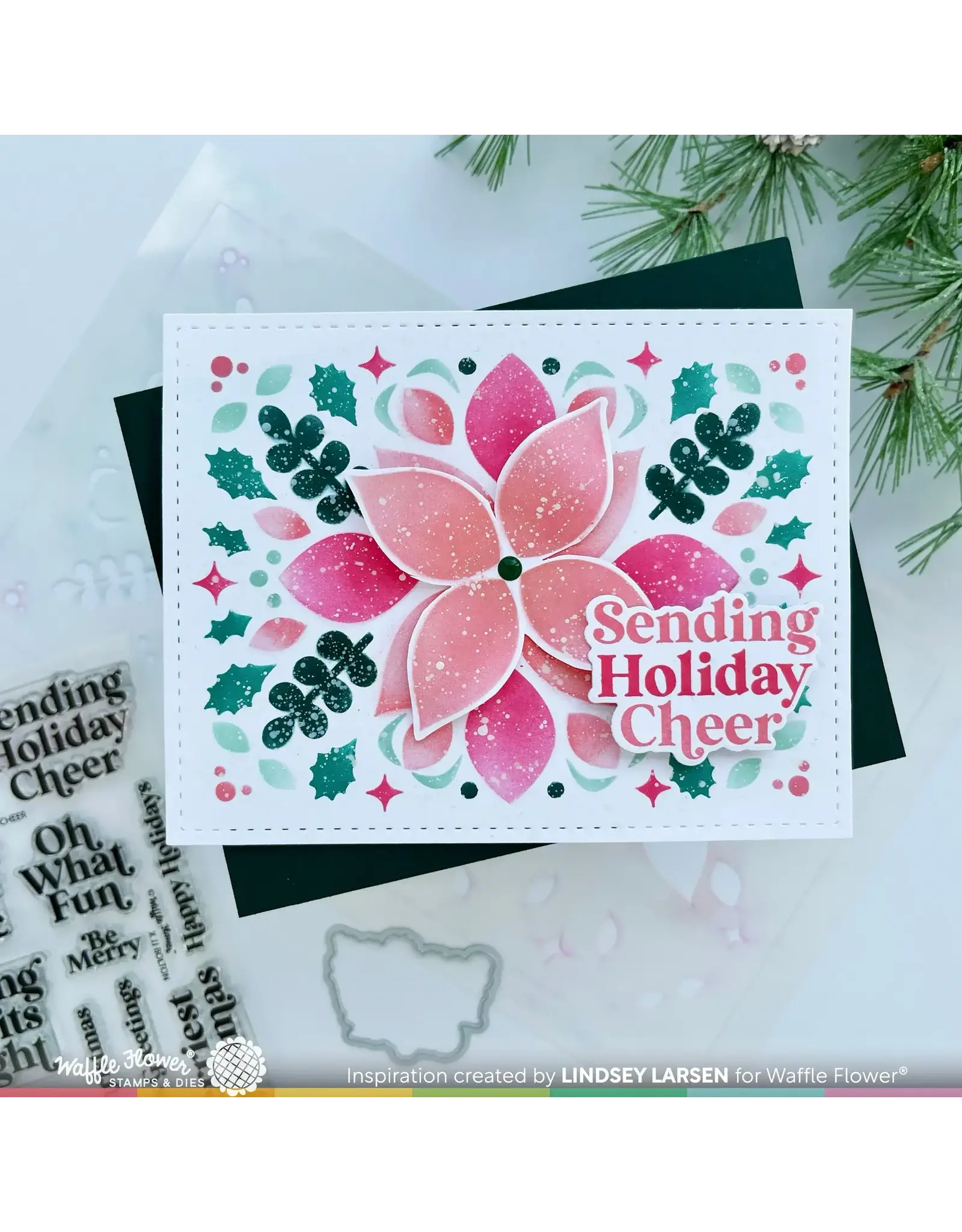 WAFFLE FLOWER WAFFLE FLOWER WINTER FLORAL STENCIL 3/PK