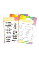 WAFFLE FLOWER WAFFLE FLOWER SWEET LATTICE SENTIMENTS CLEAR STAMP SET AND DIE COMBO