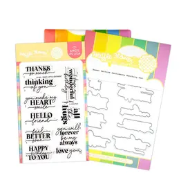 WAFFLE FLOWER WAFFLE FLOWER SWEET LATTICE SENTIMENTS CLEAR STAMP SET AND DIE COMBO