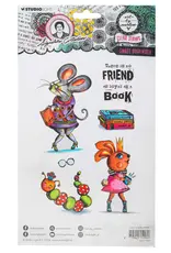 STUDIOLIGHT STUDIOLIGHT ART BY MARLENE SIGNATURE COLLECTION SMART BOOKWORM CLEAR STAMP SET
