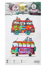 STUDIOLIGHT STUDIOLIGHT ART BY MARLENE SIGNATURE COLLECTION HIPPIE BUSSES CLEAR STAMP SET