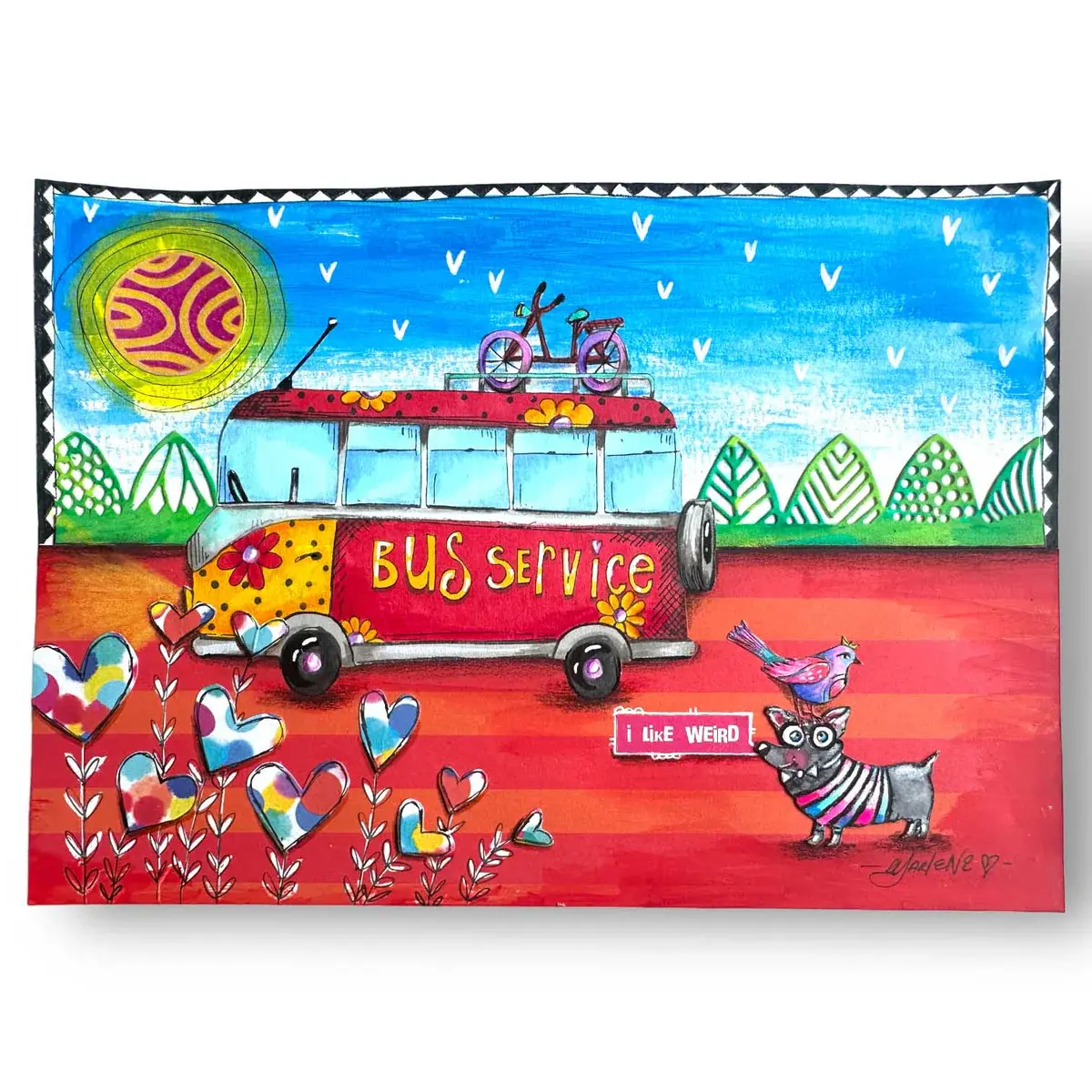 STUDIOLIGHT STUDIOLIGHT ART BY MARLENE SIGNATURE COLLECTION HIPPIE BUSSES CLEAR STAMP SET