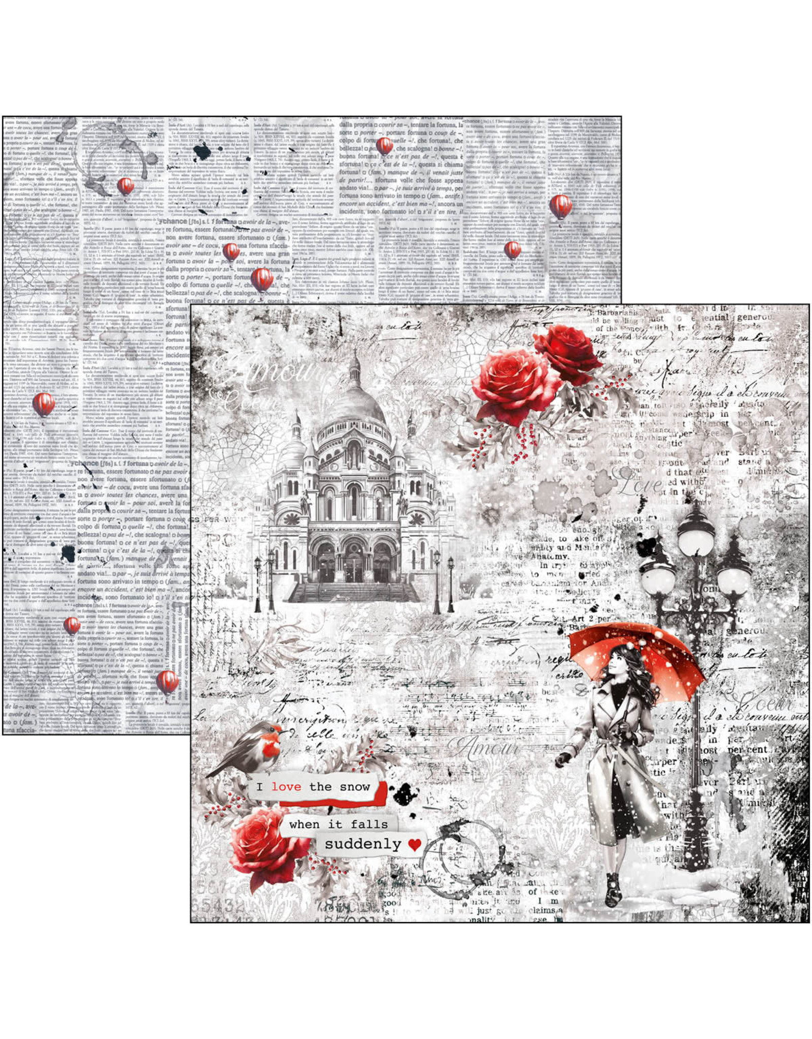 CIAO BELLA CIAO BELLA PARIS JE T'AIME 8x8 PAPER PAD 12 SHEETS