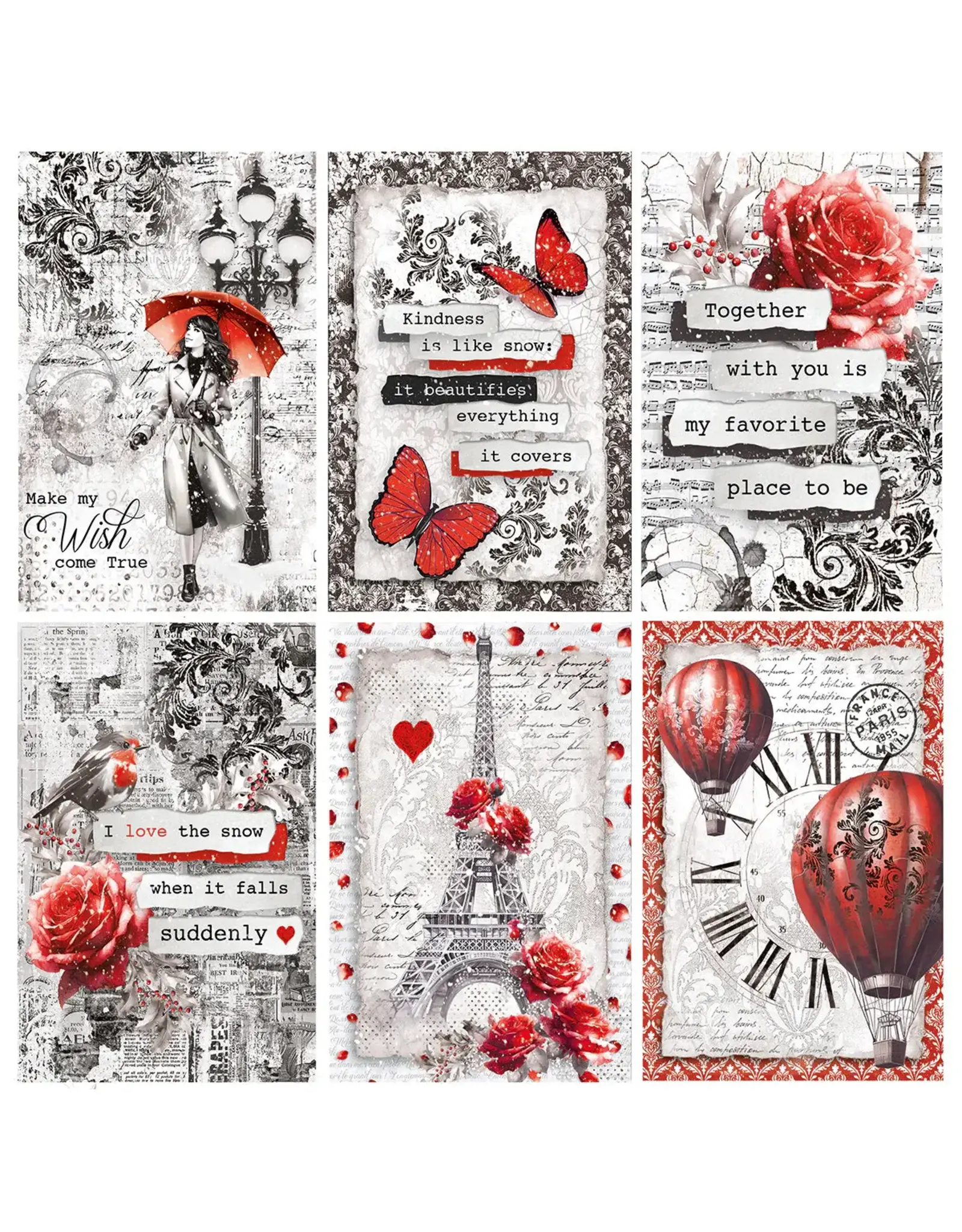 CIAO BELLA CIAO BELLA PARIS JE T'AIME 6x6 VELLUM FUSSY CUT PAPER 6 SHEETS