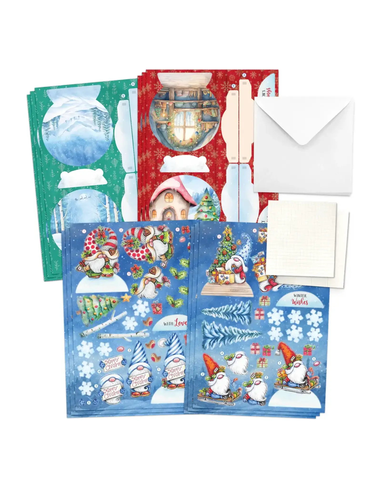 KATY SUE KATY SUE CHRISTMAS GARDEN GNOMES POP UP CARD MAKING KIT