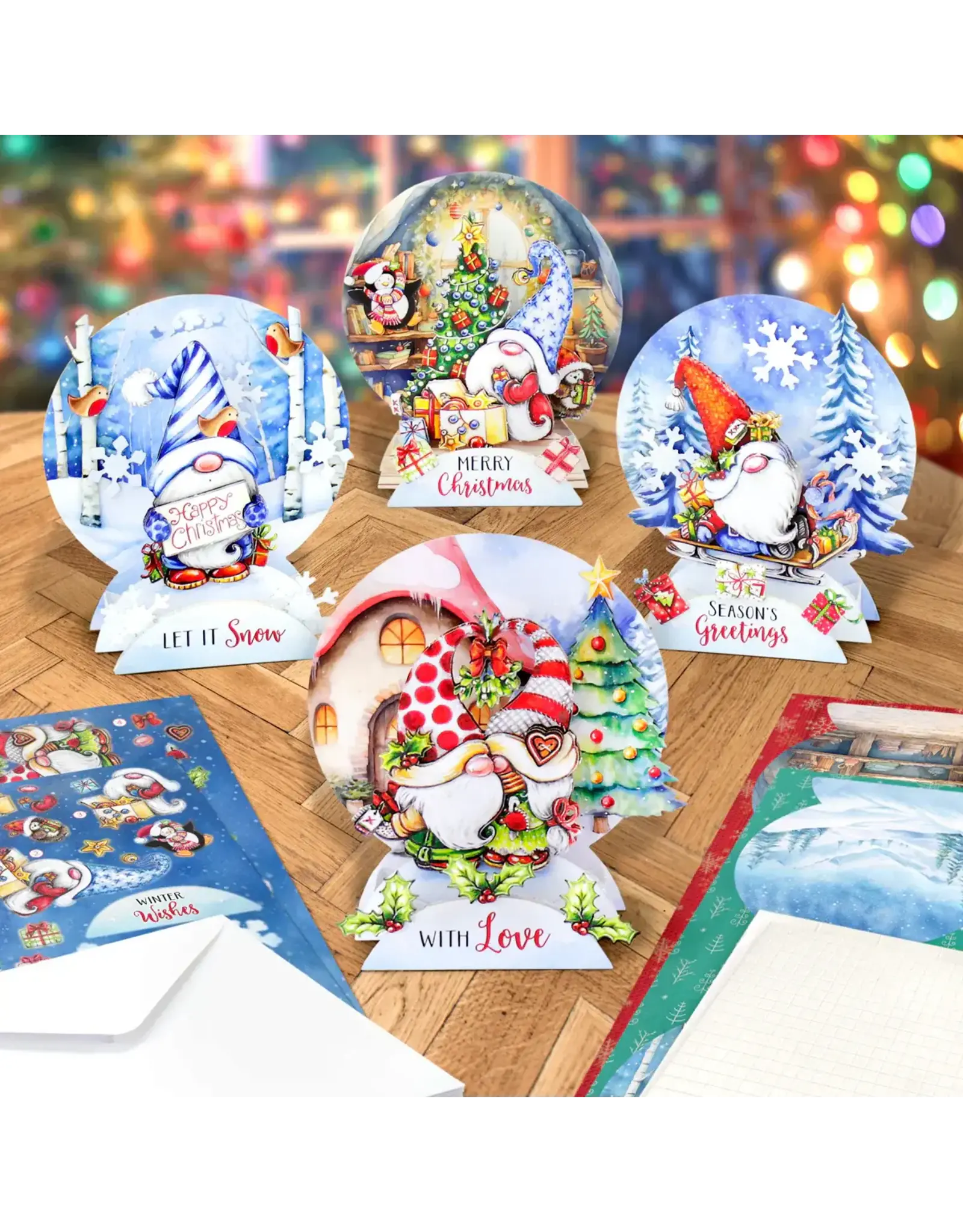 KATY SUE KATY SUE CHRISTMAS GARDEN GNOMES POP UP CARD MAKING KIT