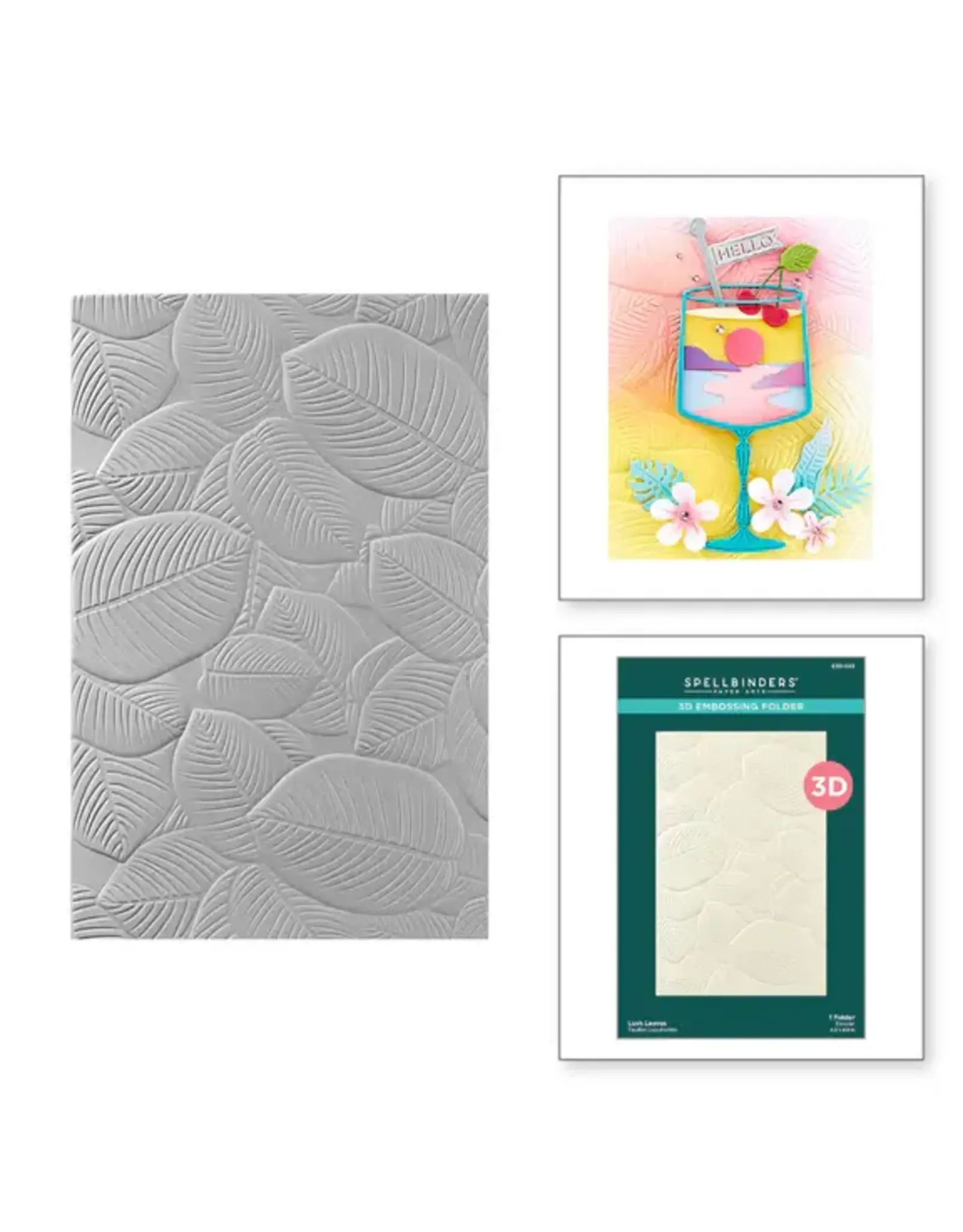 SPELLBINDERS SPELLBINDERS HAPPY HOUR COLLECTION LUSH LEAVES 3D EMBOSSING FOLDER