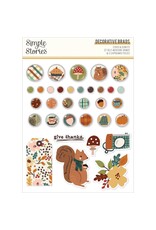 SIMPLE STORIES SIMPLE STORIES CIDER & DONUTS DECORATIVE BRADS & CHIPBOARD PIECES