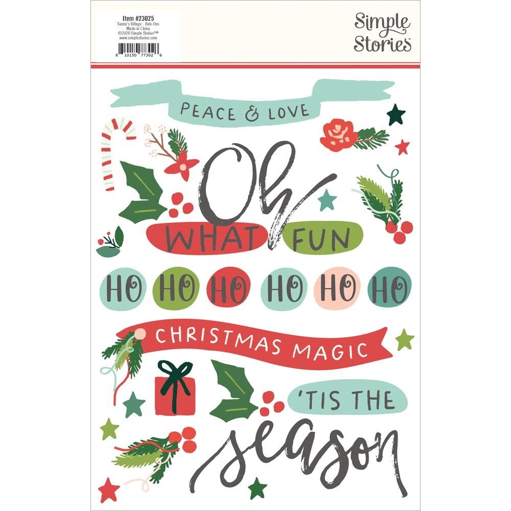 SIMPLE STORIES SIMPLE STORIES SANTA'S VILLAGE 6x8 RUB-ONS 2/PK