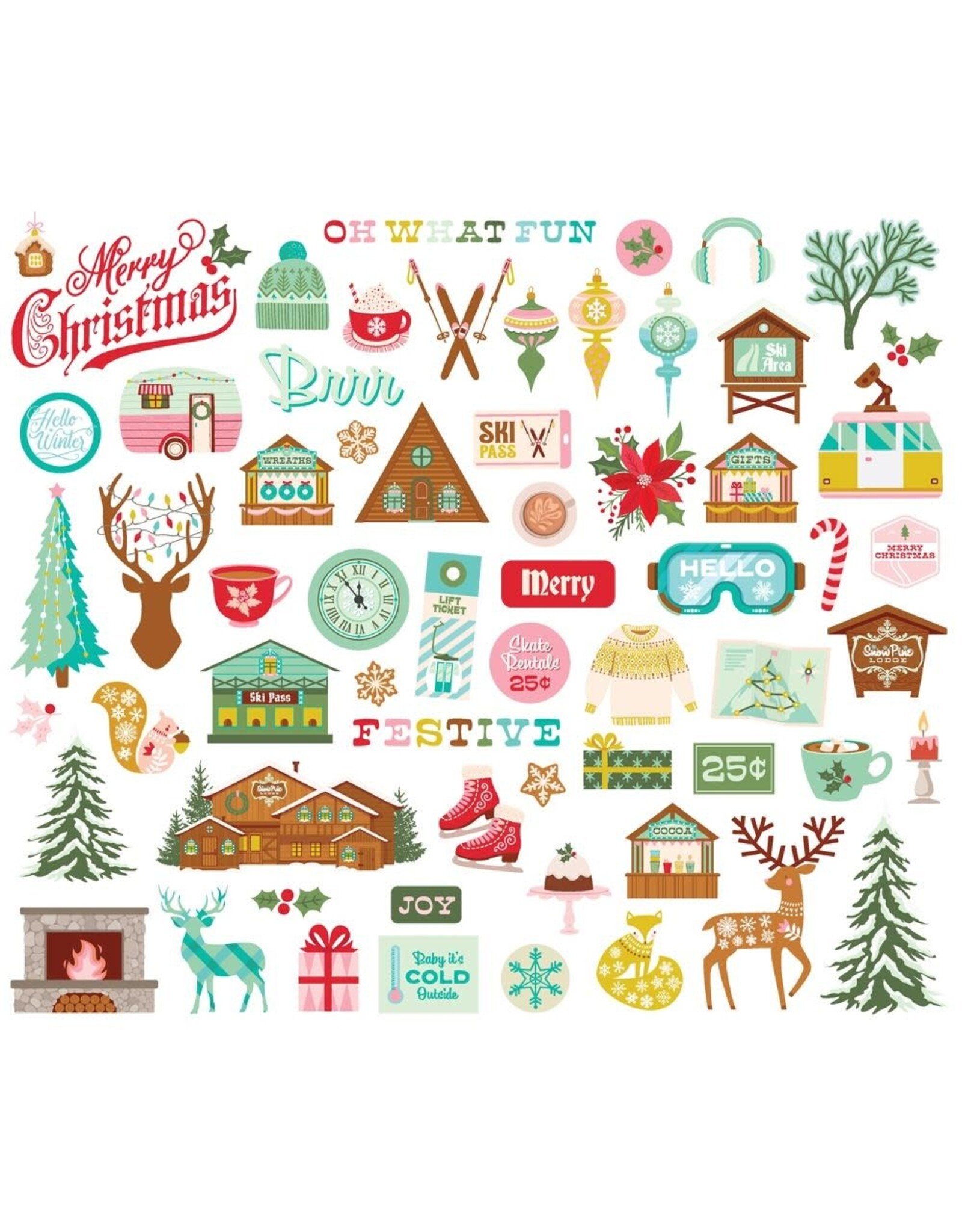 SIMPLE STORIES SIMPLE STORIES SNOW PINE LODGE ICONS BITS & PIECES 63/PK