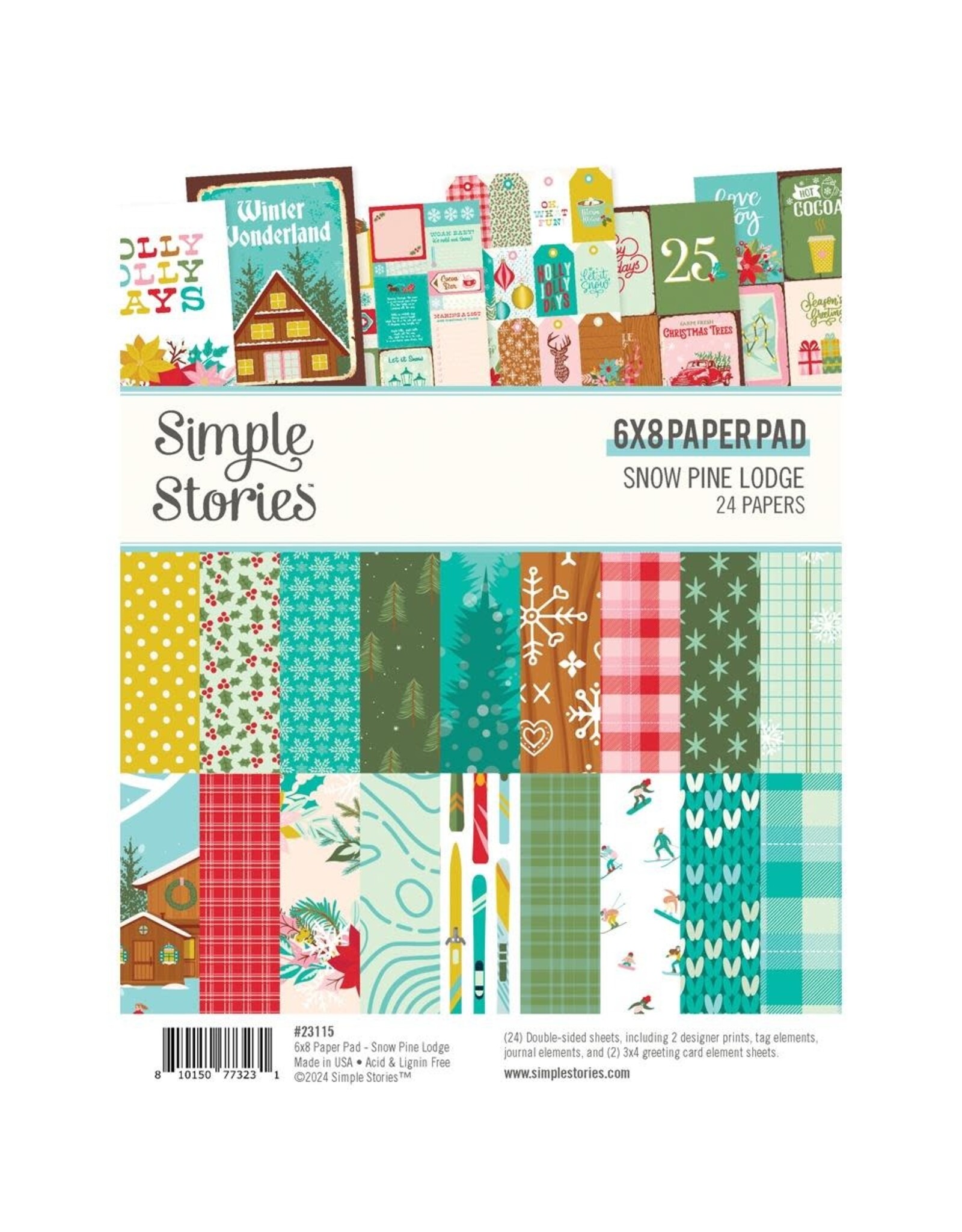 SIMPLE STORIES SIMPLE STORIES SNOW PINE LODGE 6x8 PAPER PAD 24 SHEETS