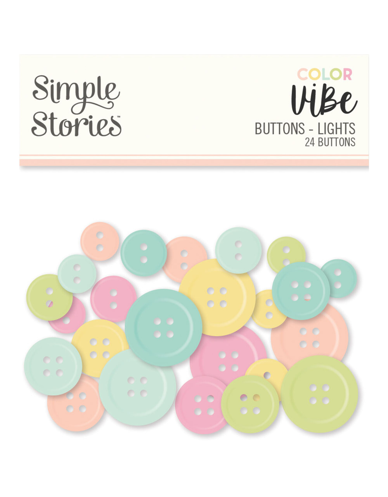 SIMPLE STORIES SIMPLE STORIES COLOR VIBE LIGHTS BUTTONS 24/PK