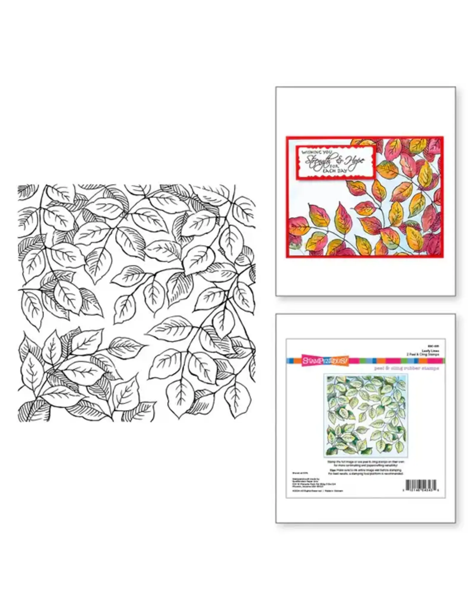 SPELLBINDERS SPELLBINDERS BEAUTIFUL BACKGROUNDS COLLECTION STAMPENDOUS LEAFY LINES CLEAR STAMP SET