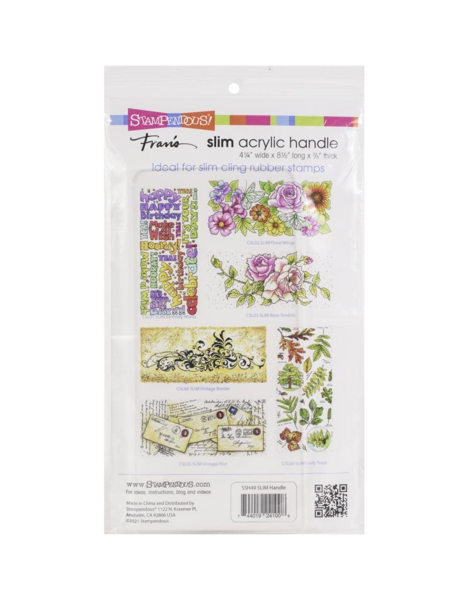 STAMPENDOUS STAMPENDOUS FRAN'S SLIM ACRYLIC HANDLE STAMPING BLOCK