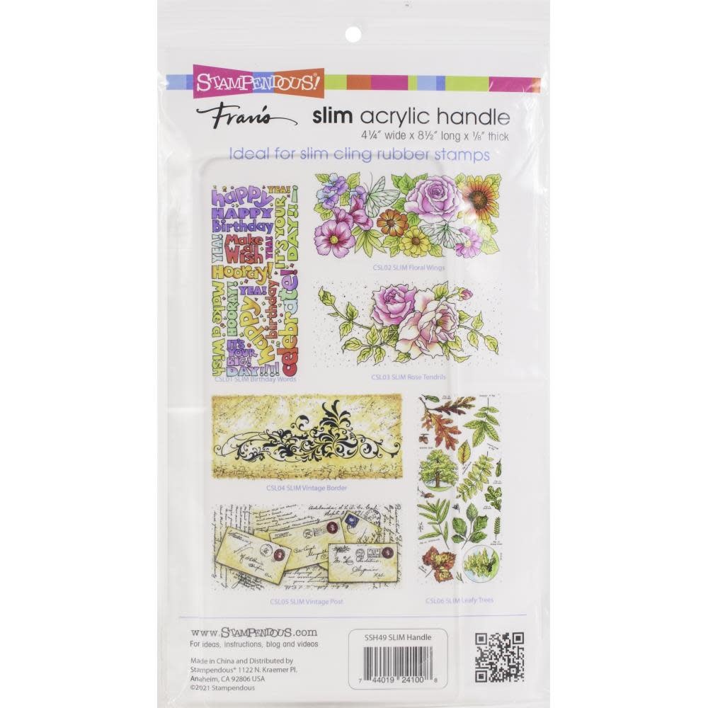 STAMPENDOUS FRAN'S SLIM ACRYLIC HANDLE STAMPING BLOCK