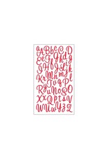 EK SUCCESS STICKO SWEETHEART SCRIPT SMALL GLITTER RED ALPHABET STICKERS