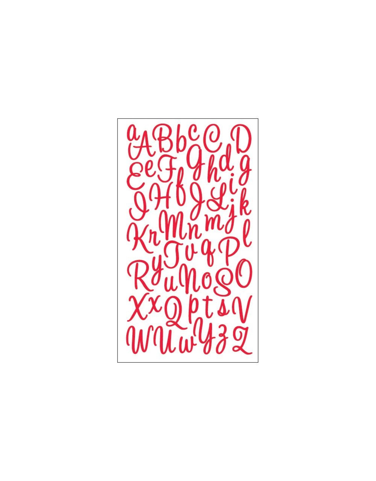 EK SUCCESS STICKO SWEETHEART SCRIPT SMALL GLITTER RED ALPHABET STICKERS