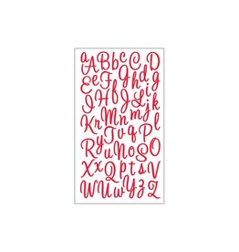EK SUCCESS STICKO SWEETHEART SCRIPT SMALL GLITTER RED ALPHABET STICKERS