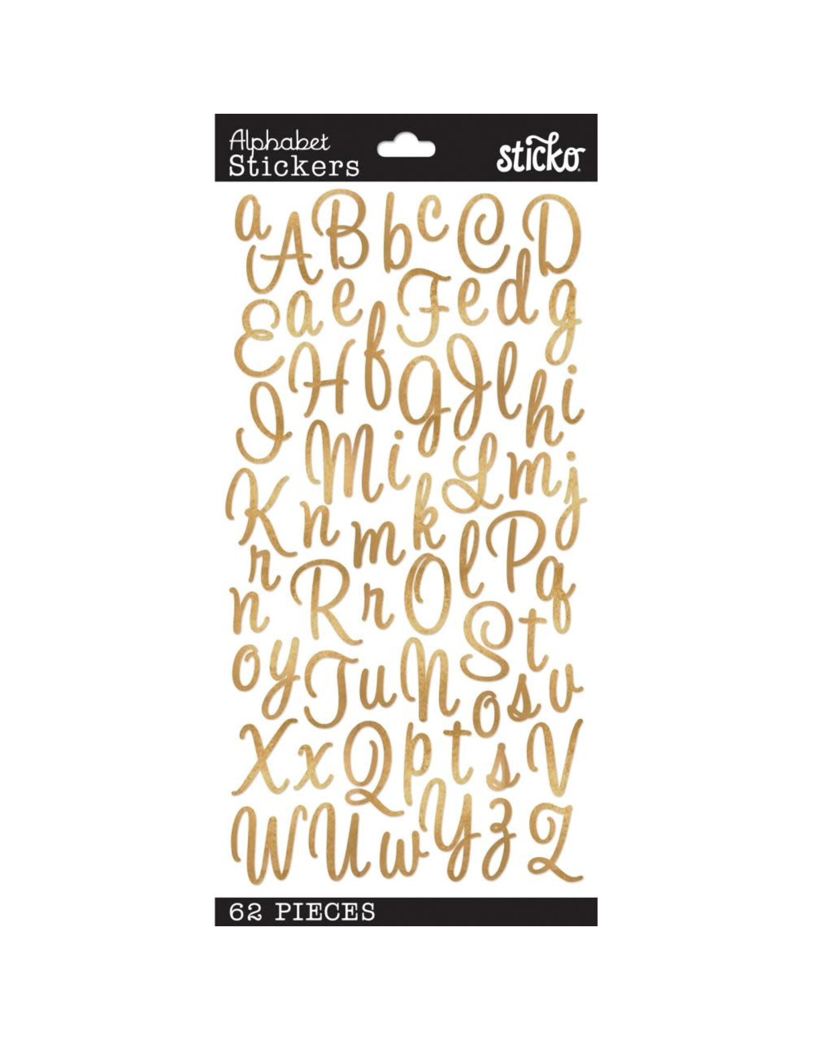 AMERICAN CRAFTS AMERICAN CRAFTS STICKO SWEETHEART SCRIPT GOLD FOIL ALPHABET STICKERS