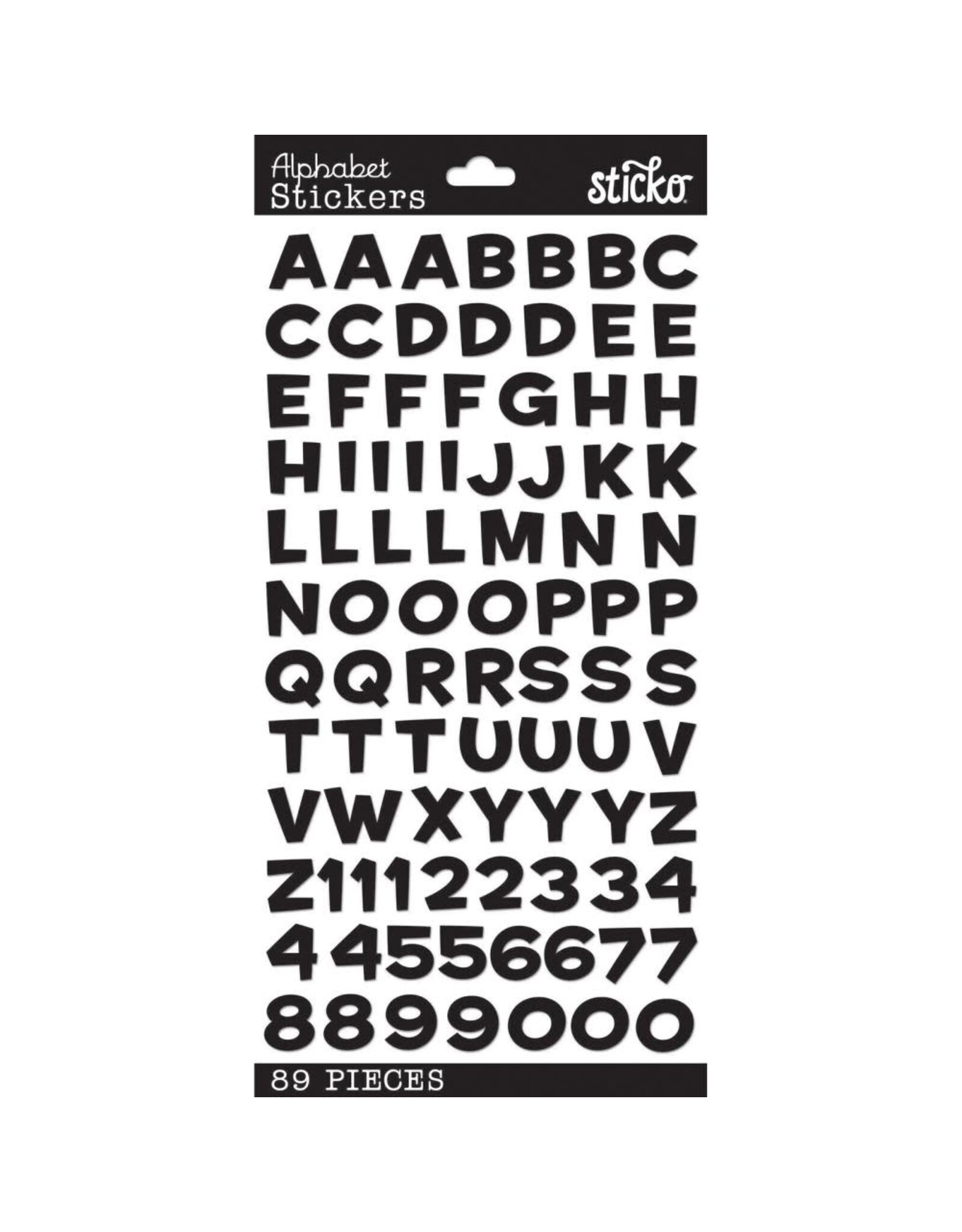 AMERICAN CRAFTS AMERICAN CRAFTS STICKO FUNHOUSE BLACK METALLIC ALPHABET STICKERS