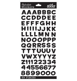 AMERICAN CRAFTS AMERICAN CRAFTS STICKO FUNHOUSE BLACK METALLIC ALPHABET STICKERS