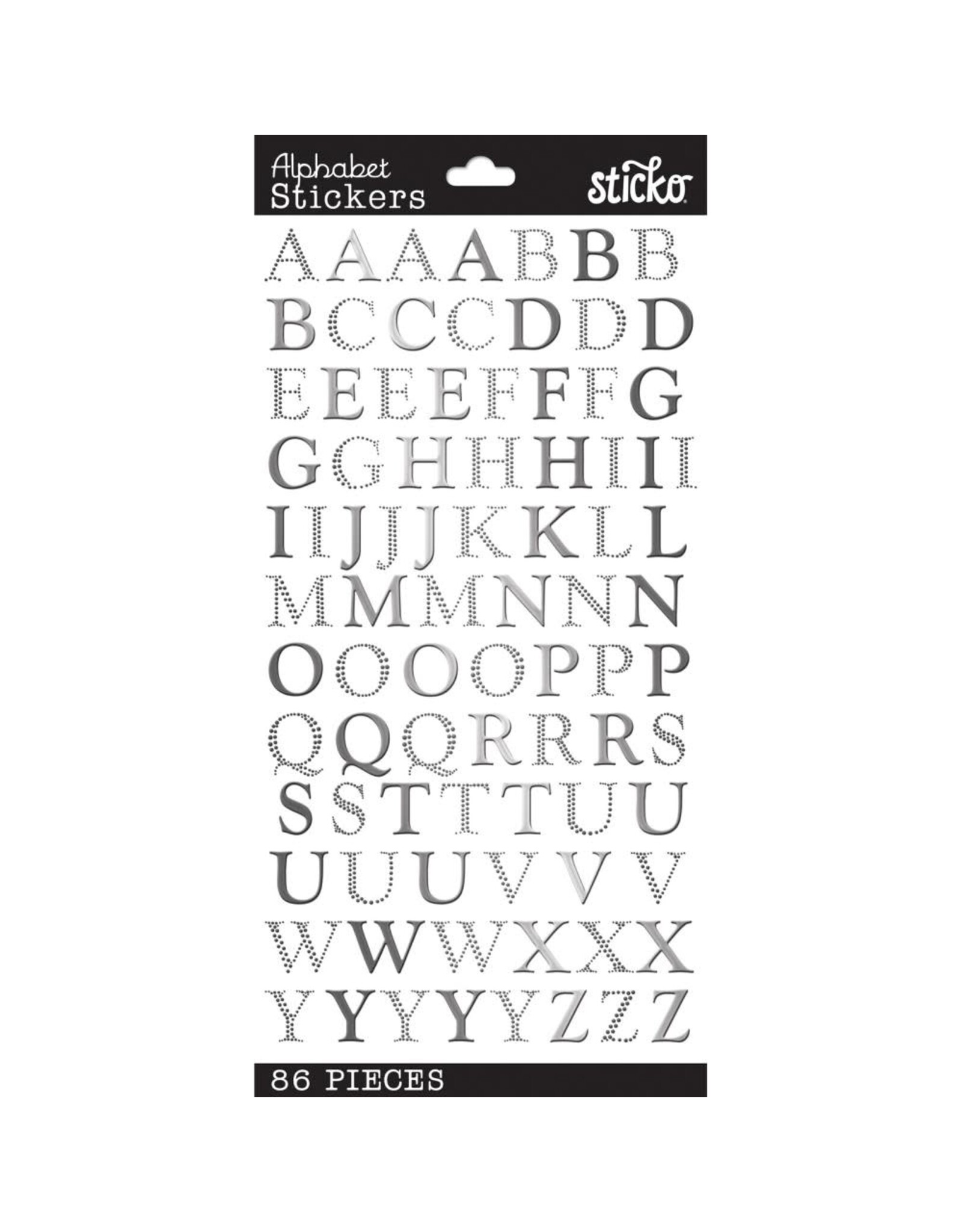 AMERICAN CRAFTS AMERICAN CRAFTS STICKO SILVER FOIL GOUDY ALPHABET STICKERS