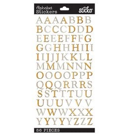 AMERICAN CRAFTS AMERICAN CRAFTS STICKO GOLD FOIL GOUDY ALPHABET STICKERS