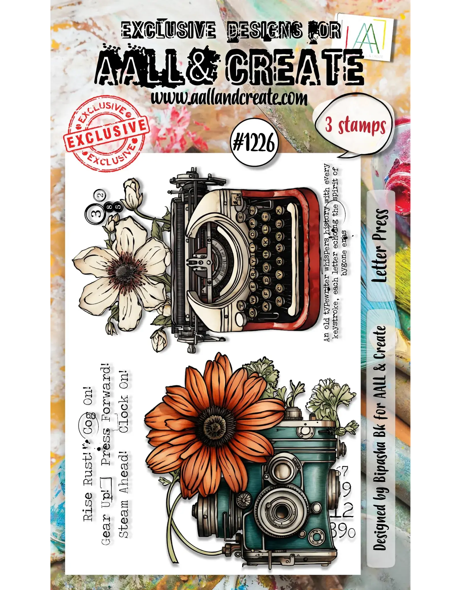 AALL & CREATE AALL & CREATE BIPASHA BK #1226 LETTER PRESS A6 CLEAR STAMP