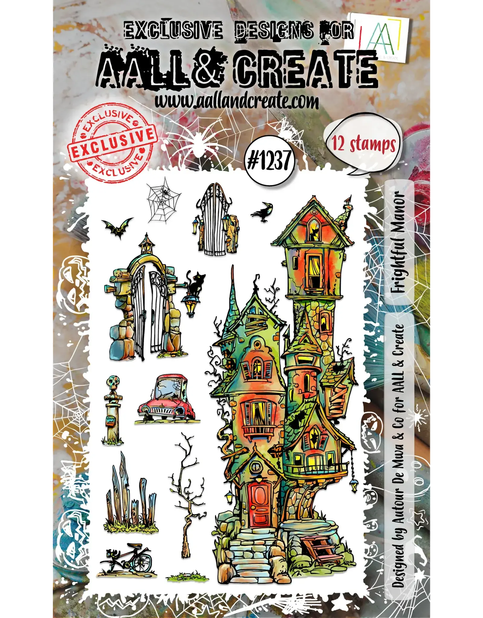 AALL & CREATE AALL & CREATE AUTOUR DE MWA #1237 FRIGHTFUL MANOR A6 CLEAR STAMP