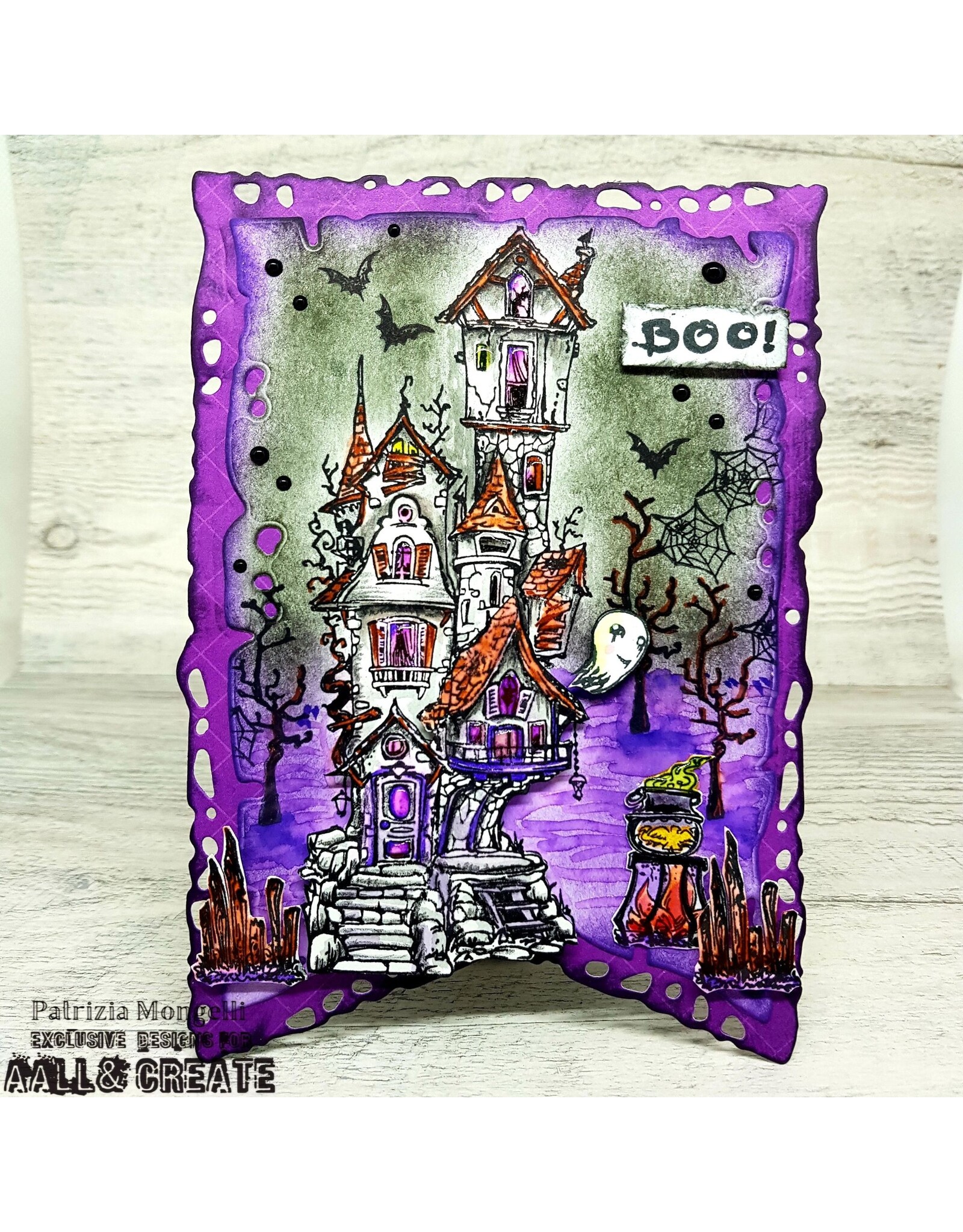 AALL & CREATE AALL & CREATE AUTOUR DE MWA #1237 FRIGHTFUL MANOR A6 CLEAR STAMP