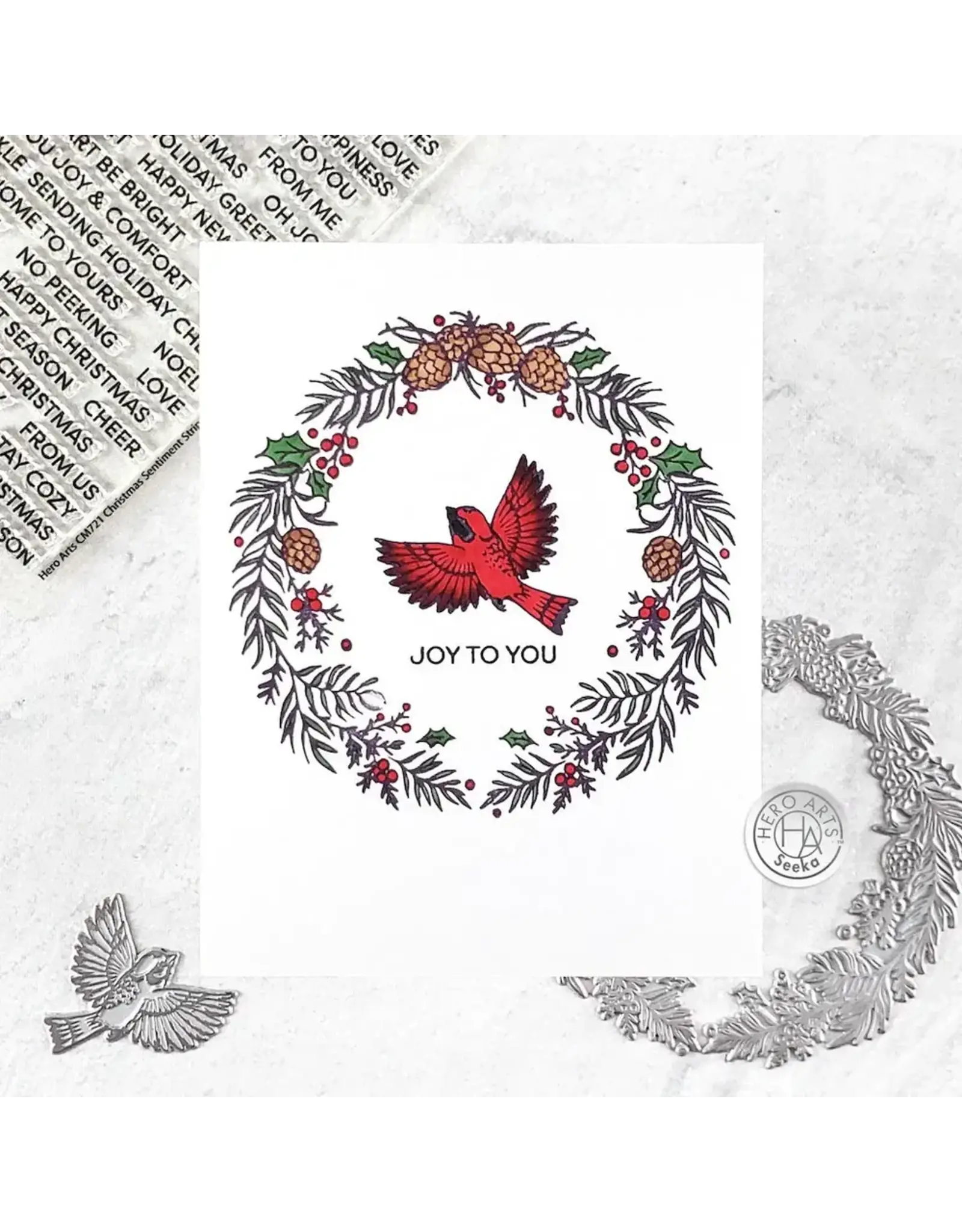 HERO ARTS HERO ARTS WREATH & FINCH LETTERPRESS + FOIL PLATE