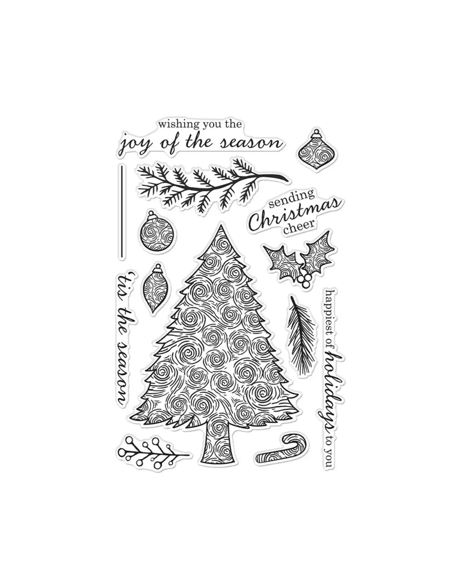 HERO ARTS HERO ARTS SWIRLY CHRISTMAS TREE CLEAR STAMP SET